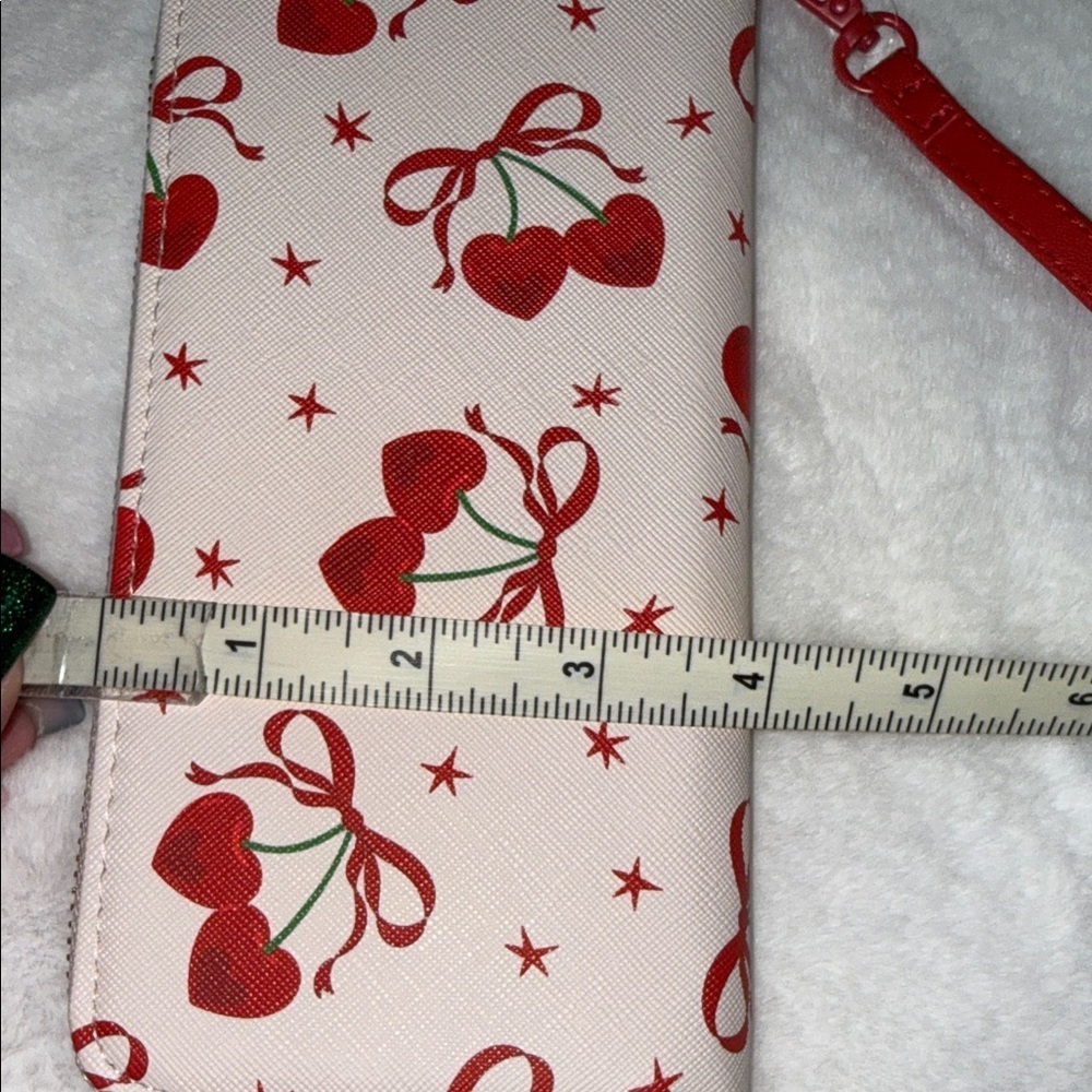 Cherry Print Wallet with Red Strap - Picture 9 of 9